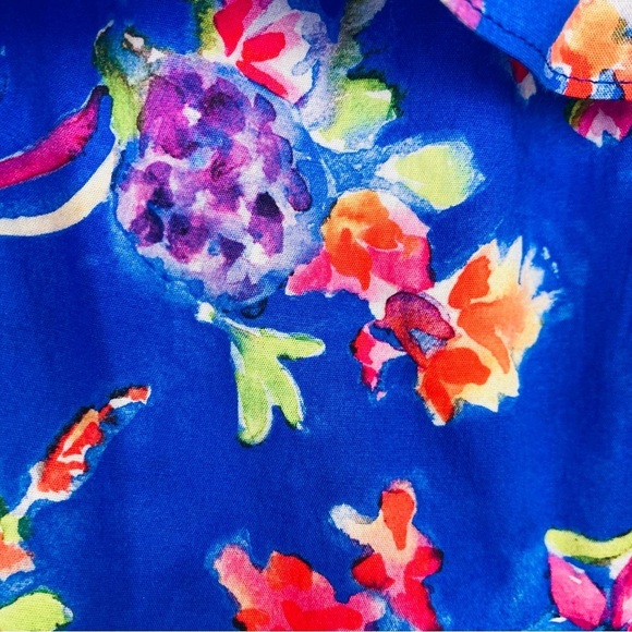 Caroline Constas Revolve Serena blue floral off the shoulder ruffle dress. Med - Picture 6 of 6